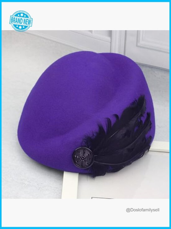 Vintage 100% Wool Felt Bucket Cloche Beret Hat Church Wedding Accessories